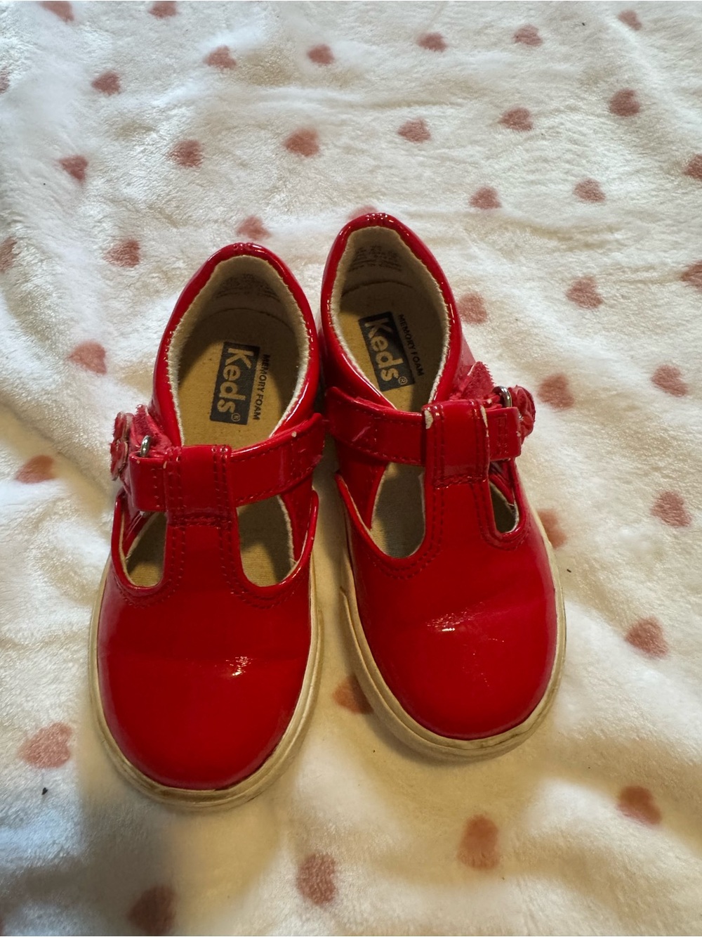 Keds Girls' Red Patent T-Strap Dress Shoes